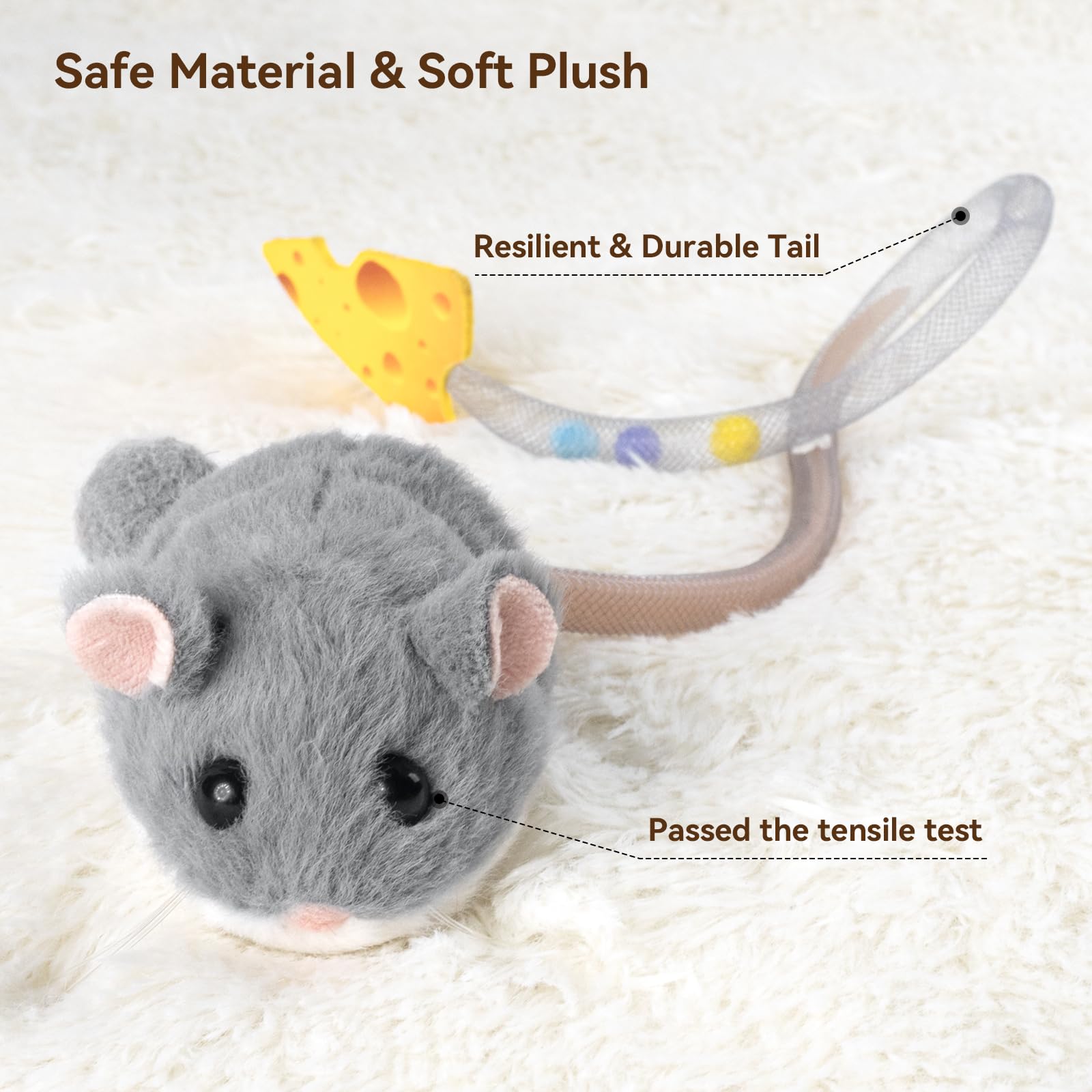 Migipaws Migimouse: inserto de hierba gatera desmontable para mantener interés.
