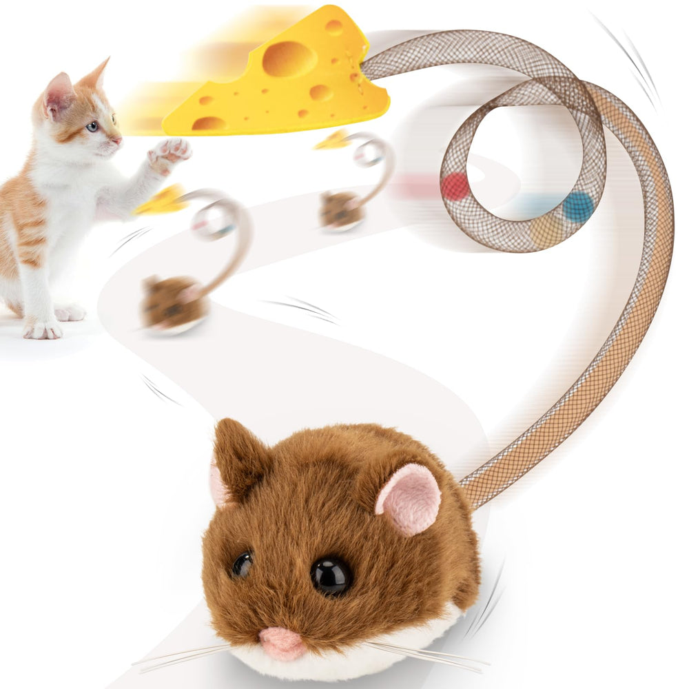 Migipaws Migimouse, ratón rodante 360°, impulsa juego activo para gatos indoor.