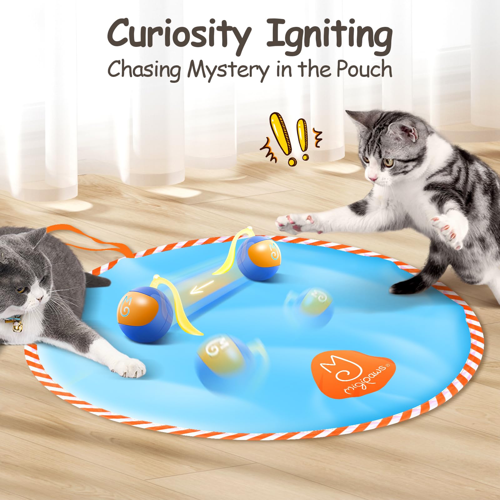 Migipaws MystiChaser pouch blue sparks curiosity during interactive chasing