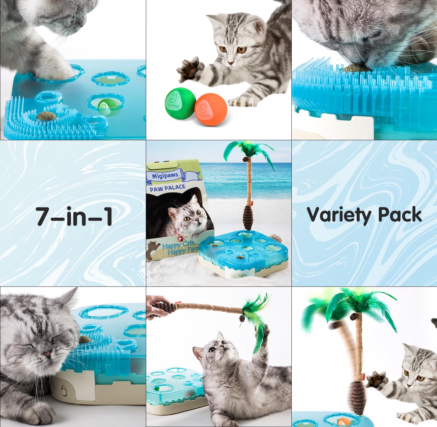 Migipaws Cat-Chase Toy enhances solo play and interactive sessions.