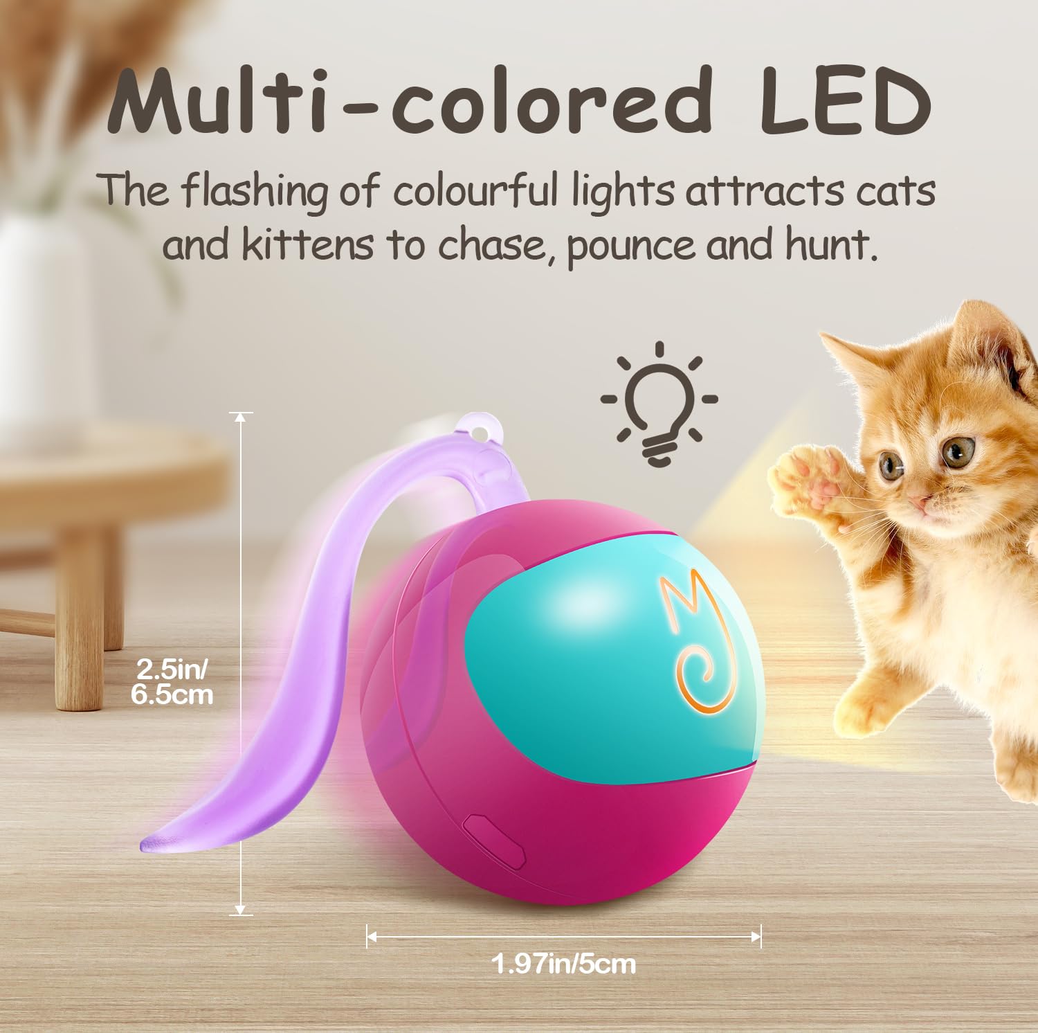Migipaws rechargeable Type-C charging highlights convenient, cordless play sessions.