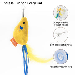 Migipaws spring-base wand highlights durable connection during cat play