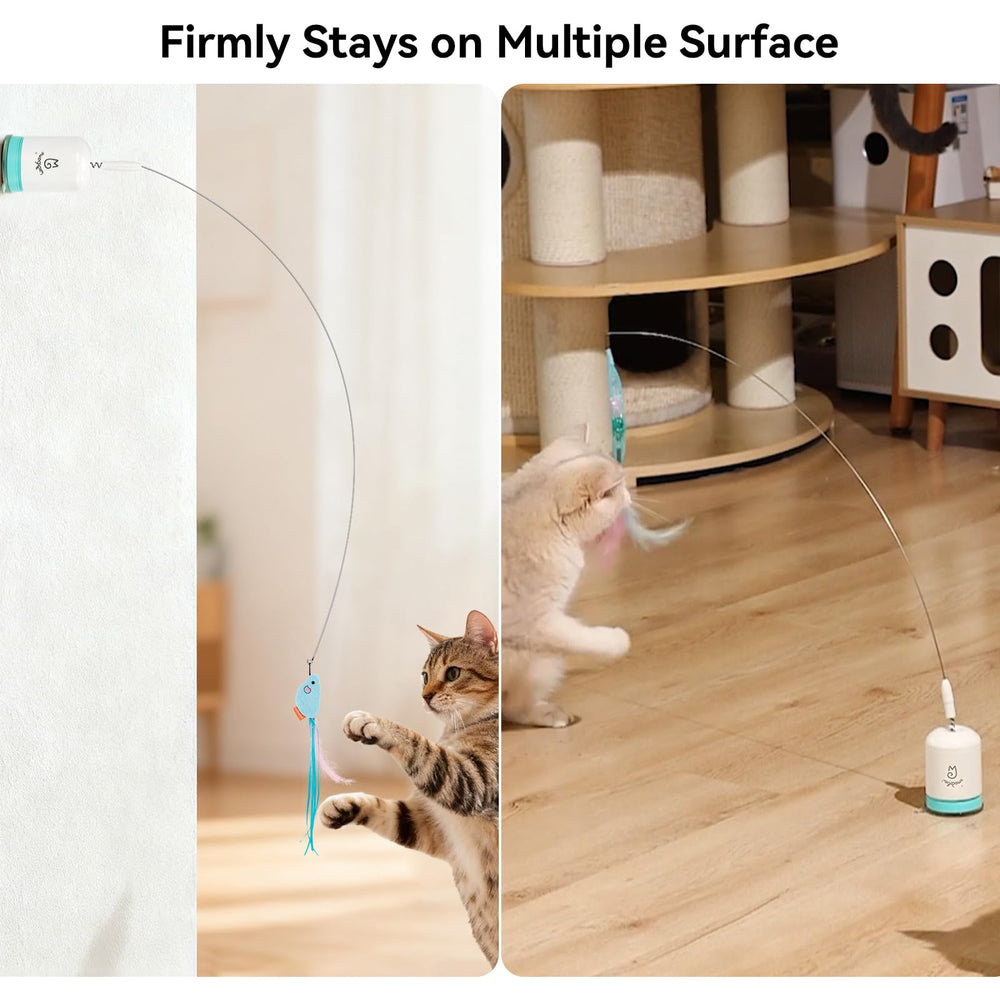 Migipaws wand durable spring base resists strong kitty tugs during play.