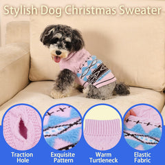 MIGOHI Classic dog sweater fair-isle-pattern adds festive style for holiday outings.