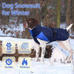 MIGOHI comfortable large dog coat back view with reflective safety strip for night visibility.