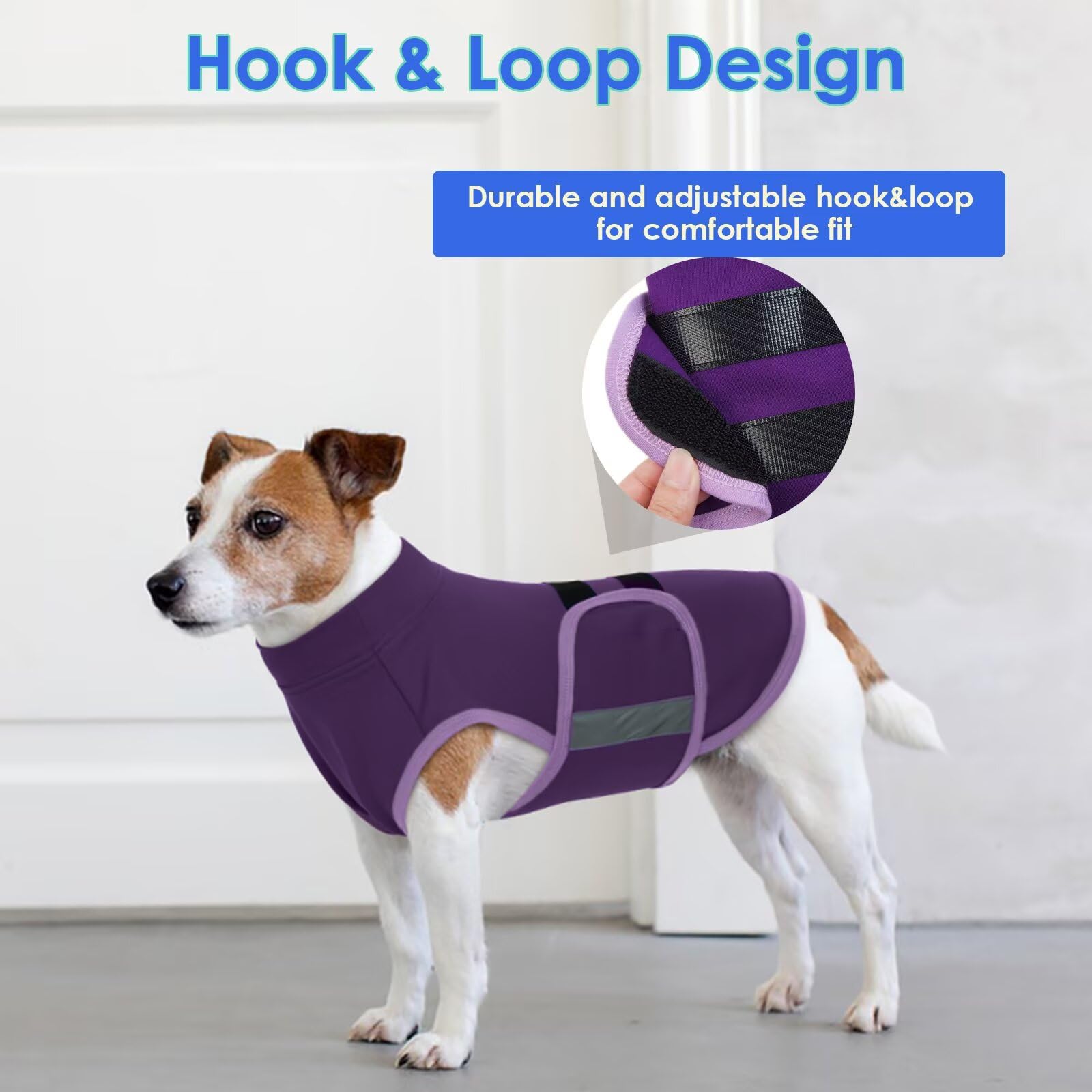 MIGOHI Dog Anxiety Relief Coat back view highlighting reinforced stitching and durability