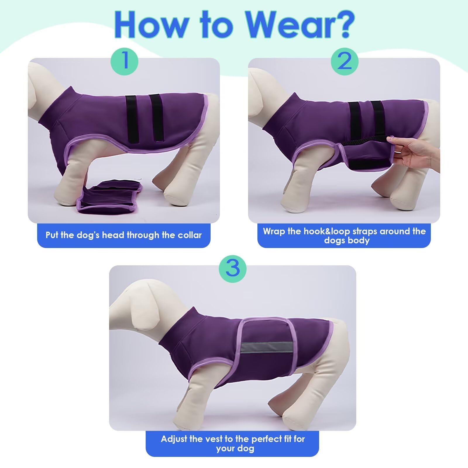 MIGOHI Dog Anxiety Relief Coat machine washable care for easy reuse