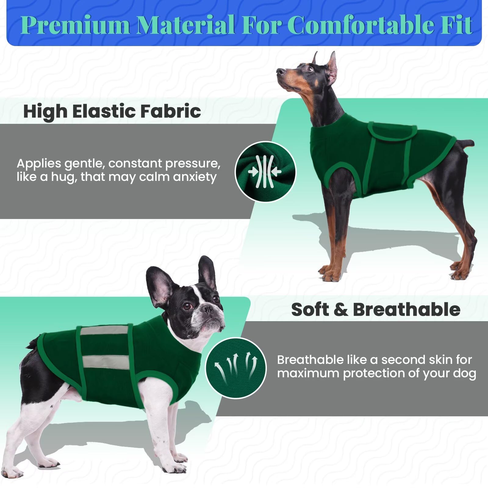 MIGOHI anxiety relief coat easy on-off velcro demonstrated on dog