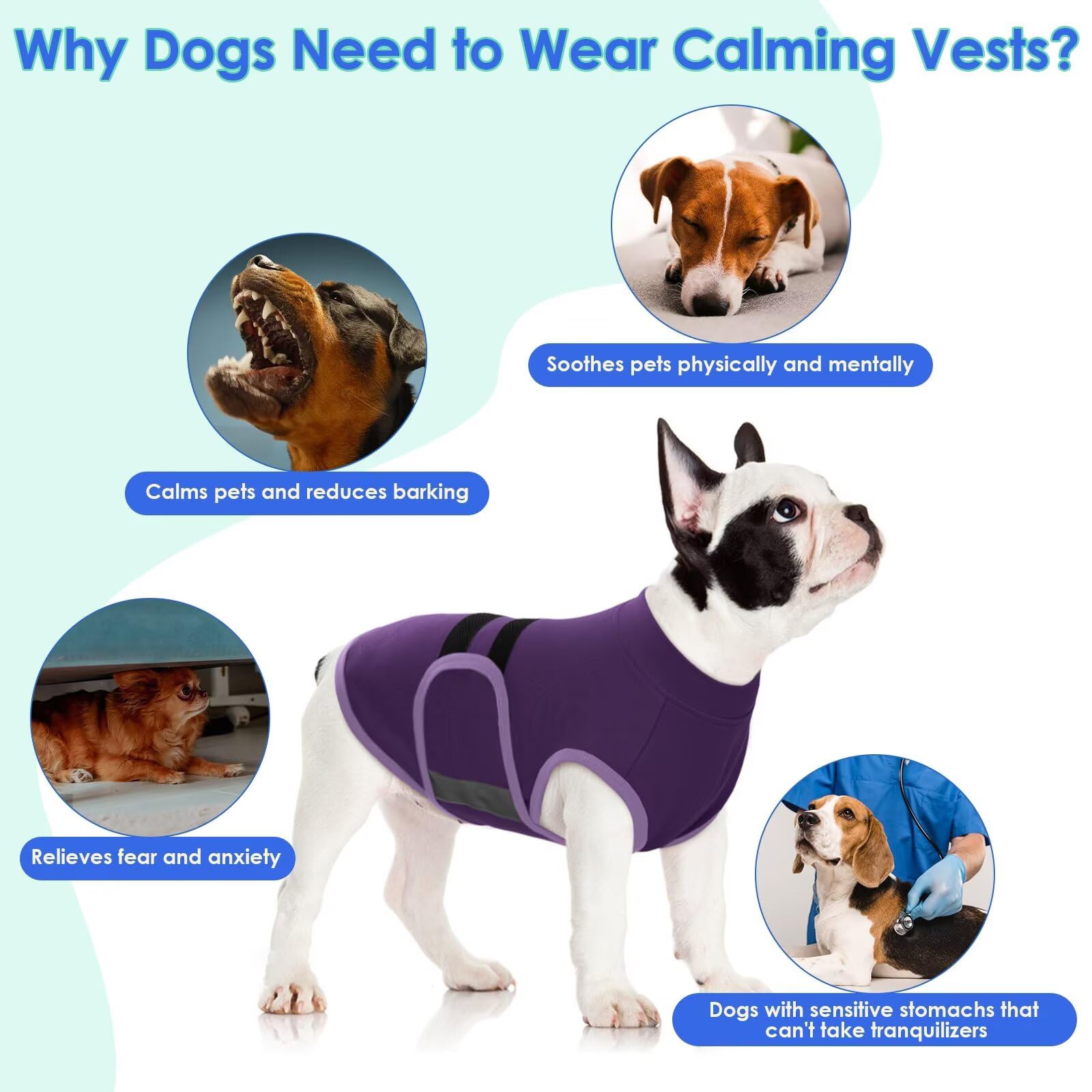 MIGOHI Dog Anxiety Relief Coat side fit illustrating flexible, secure movement