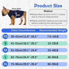 MIGOHI dog anxiety relief coat on a dog during a thunderstorm showing calm posture