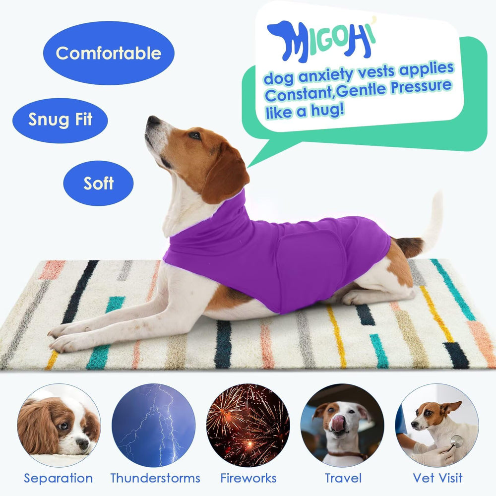 MIGOHI dog anxiety vest adjustable hood ensures snug, gentle fit around head and ears.