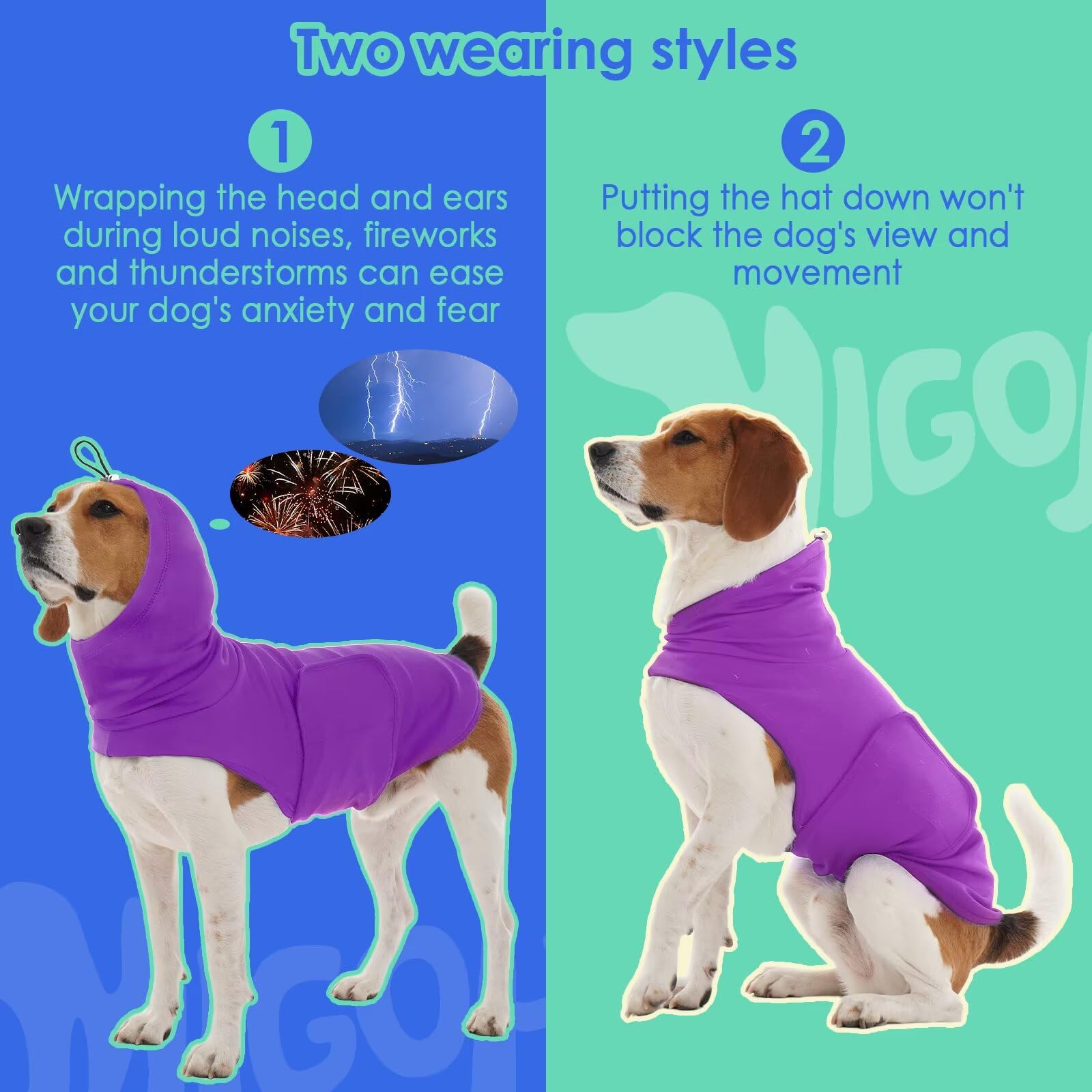 MIGOHI dog anxiety vest machine-washable for easy cleaning after adventures.
