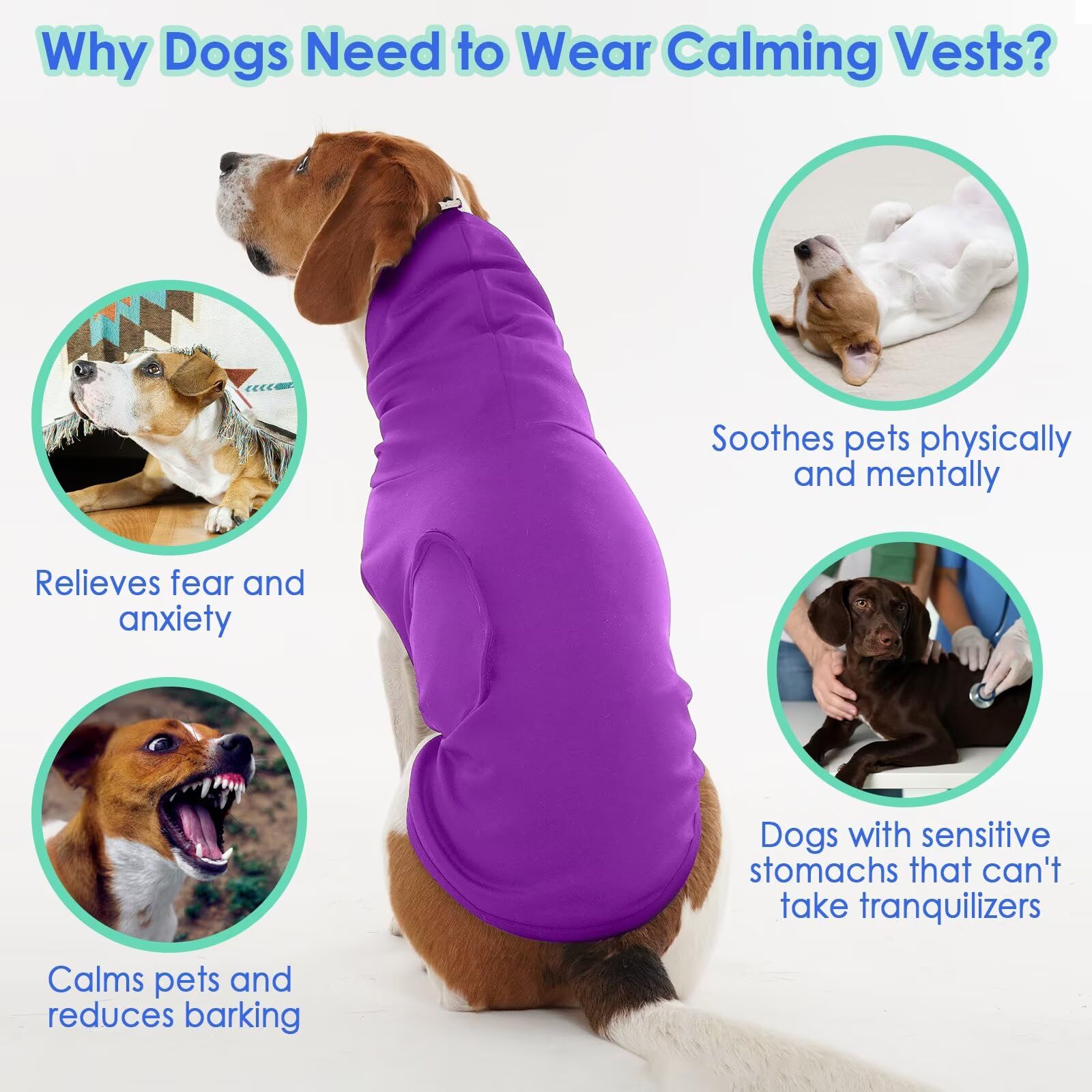 MIGOHI dog anxiety vest soft breathable fabric keeps pets comfortable during wear.