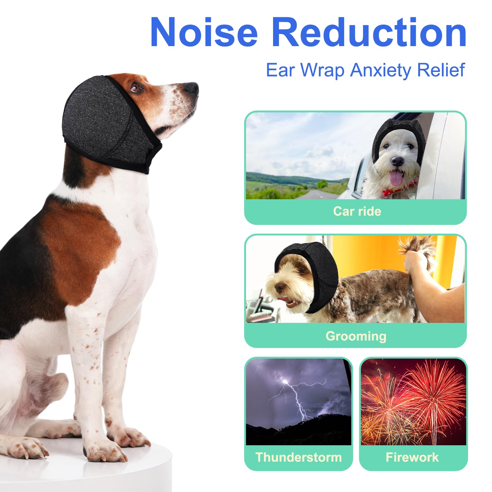 MIGOHI dog bath water-blocking hoodie keeping ears dry during baths.
