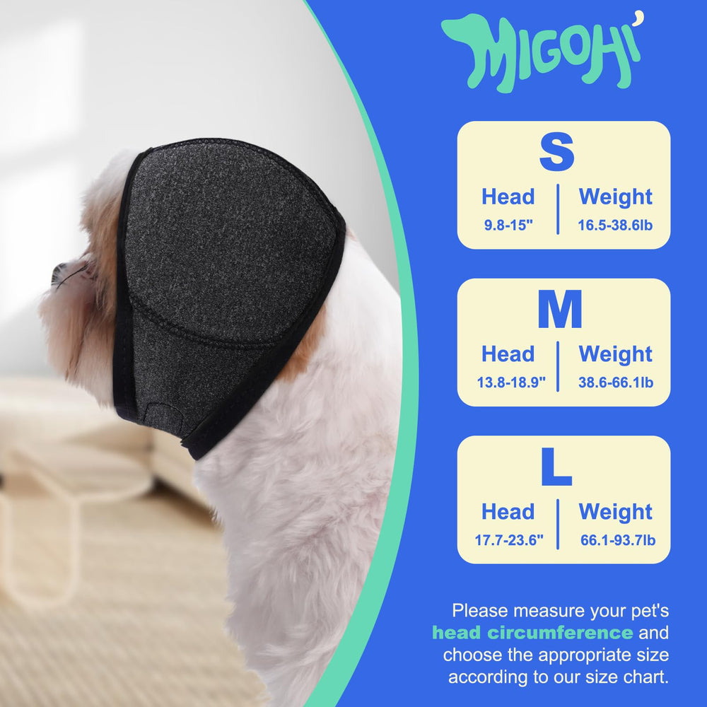 MIGOHI dog ear muffs noise protection close-up for reduced fireworks stress.