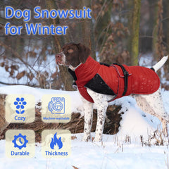 MIGOHI thermal large dog fleece jacket reflective trim improves low-light visibility