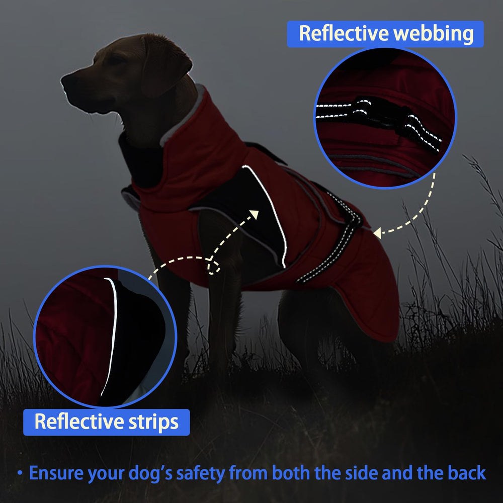 MIGOHI thermal large dog fleece jacket ideal for snowy hikes and rainy days