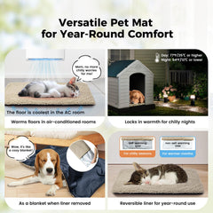 Miguel dog bed mat self-warming with removable cover for easy cleaning.