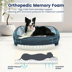 Miguel Orthopedic Dog Bed Egg Crate Foam provides spine support for comfortable rest.