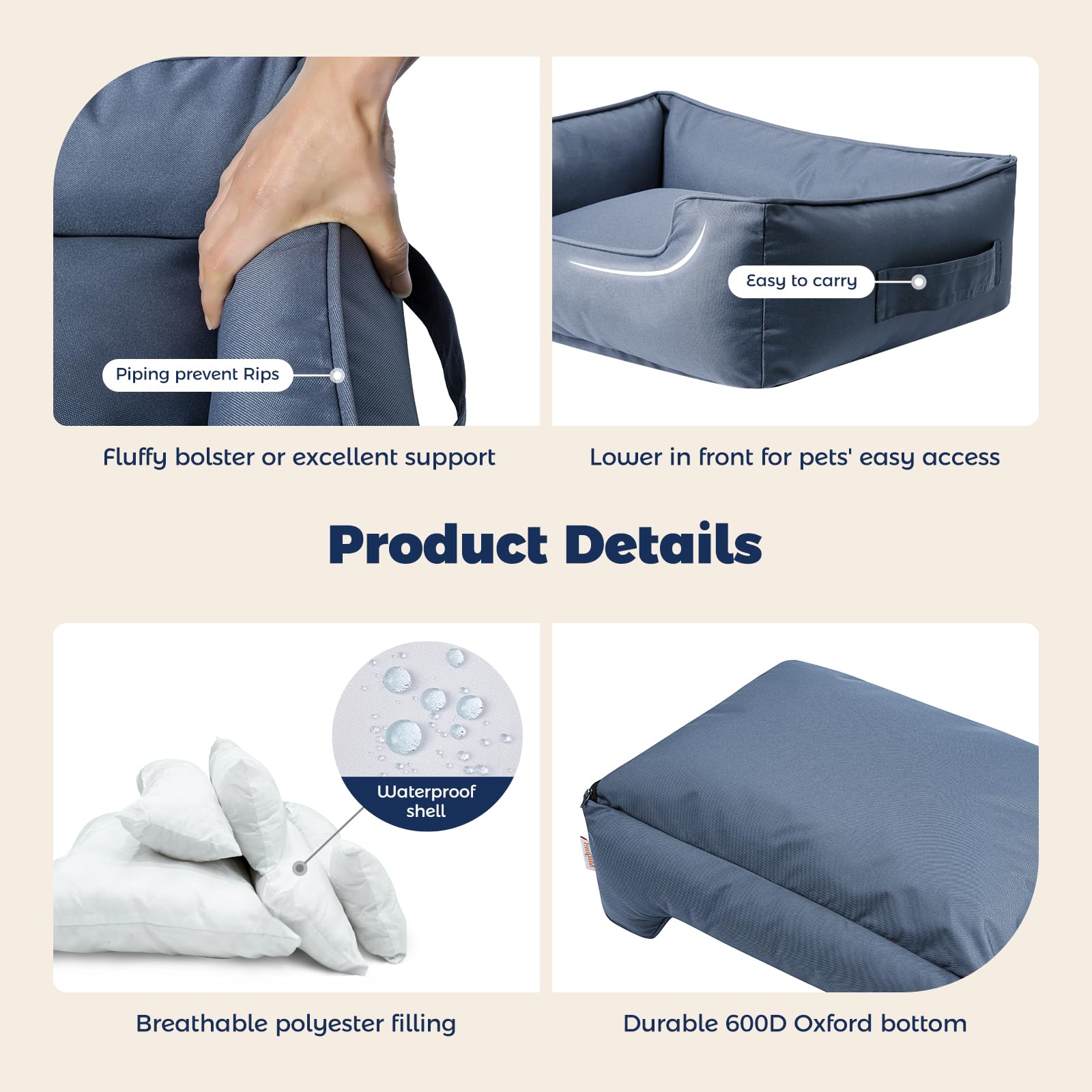 Miguel bed interior showing water resistant shell and bottom protection