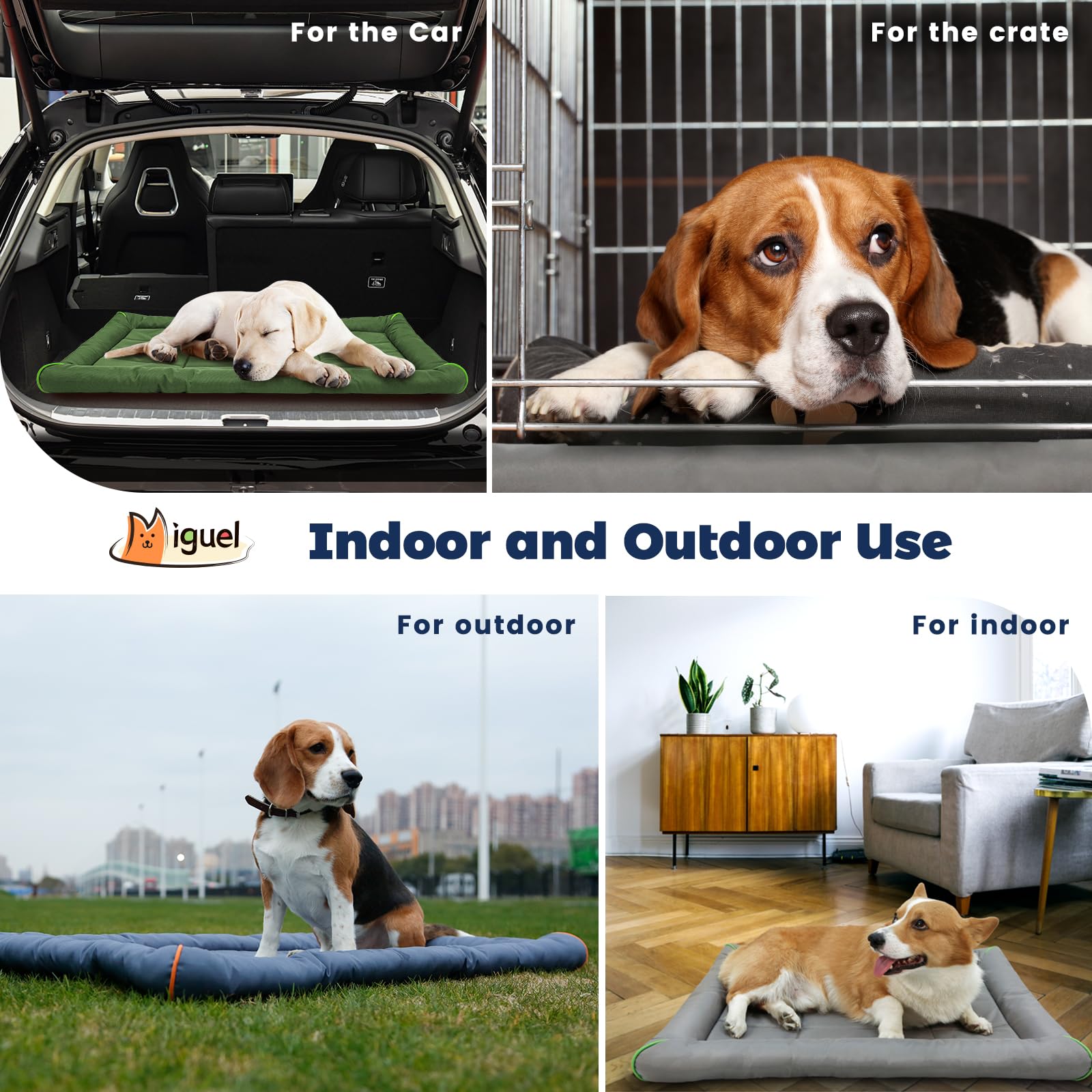 Miguel Oxford 900D outdoor bed travel-friendly design fits crates during adventures.