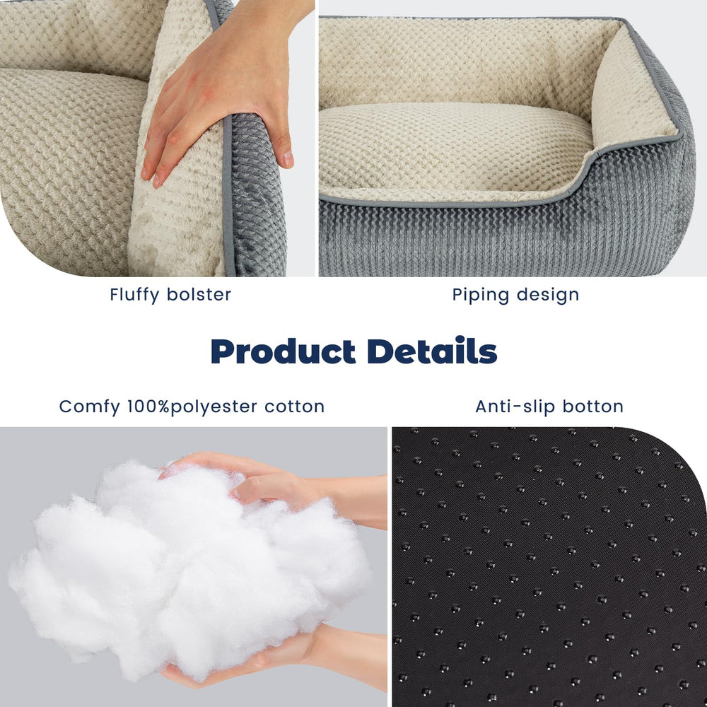 Miguel bed removable cover close-up in gray highlighting easy washing