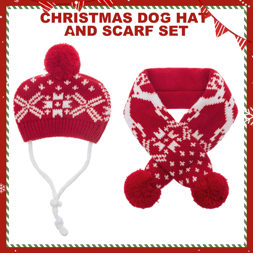 Mihachi dog scarf reindeer print adds festive charm for holiday photos