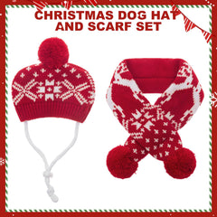 Mihachi dog scarf reindeer print adds festive charm for holiday photos