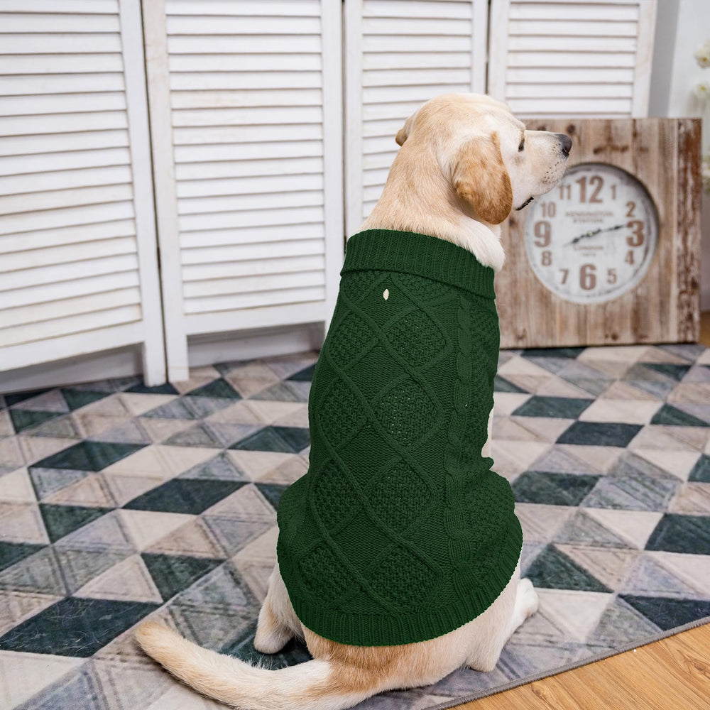 Mihachi turtleneck dog sweater acrylic-material closeup highlights soft and cozy fabric