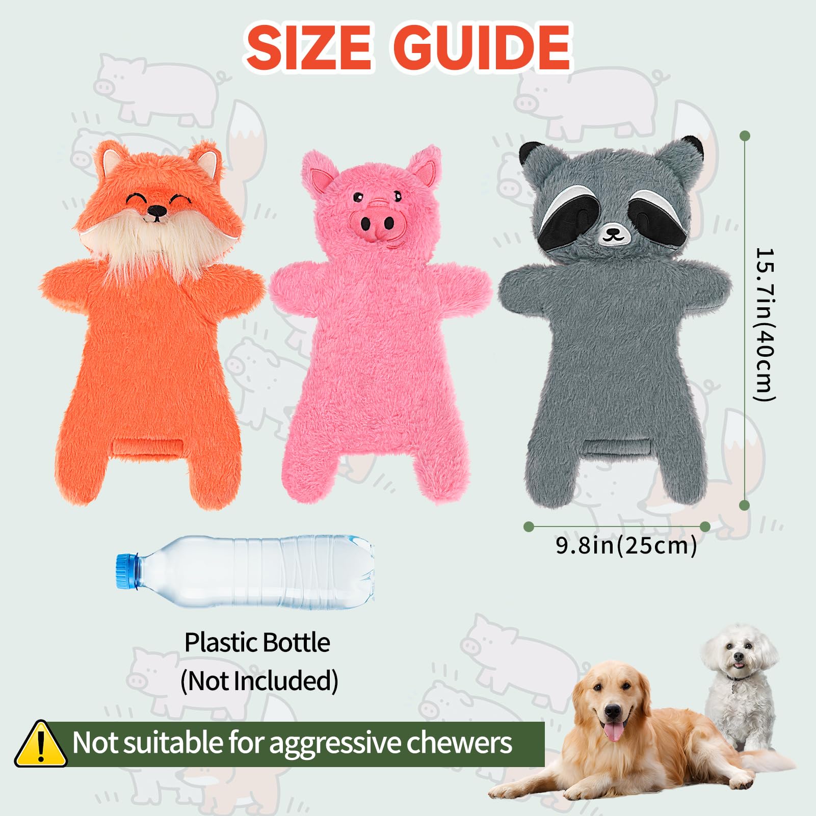 Mihachi No Stuffing Crinkle 3-pack Display featuring three character toys