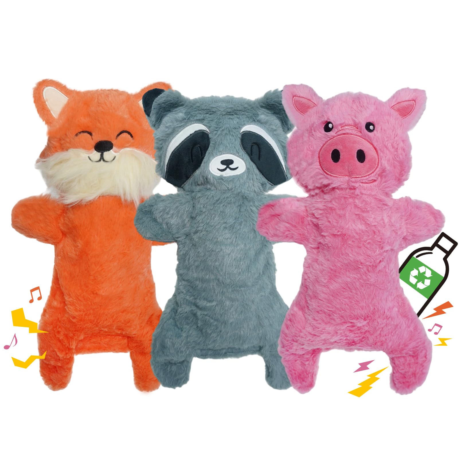 Mihachi No Stuffing Crinkle Fox Toy for interactive play and sensory engagement