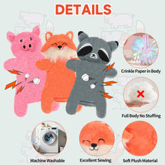 Mihachi No Stuffing Crinkle Pig Toy with crinkle sounds for engaging fetch