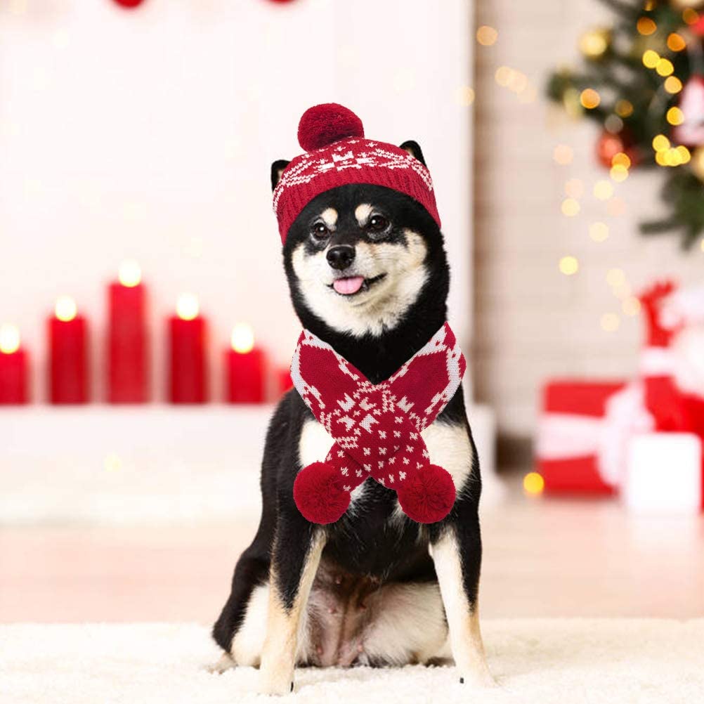 Mihachi small-dog winter clothes red-white set demonstrates versatile warmth
