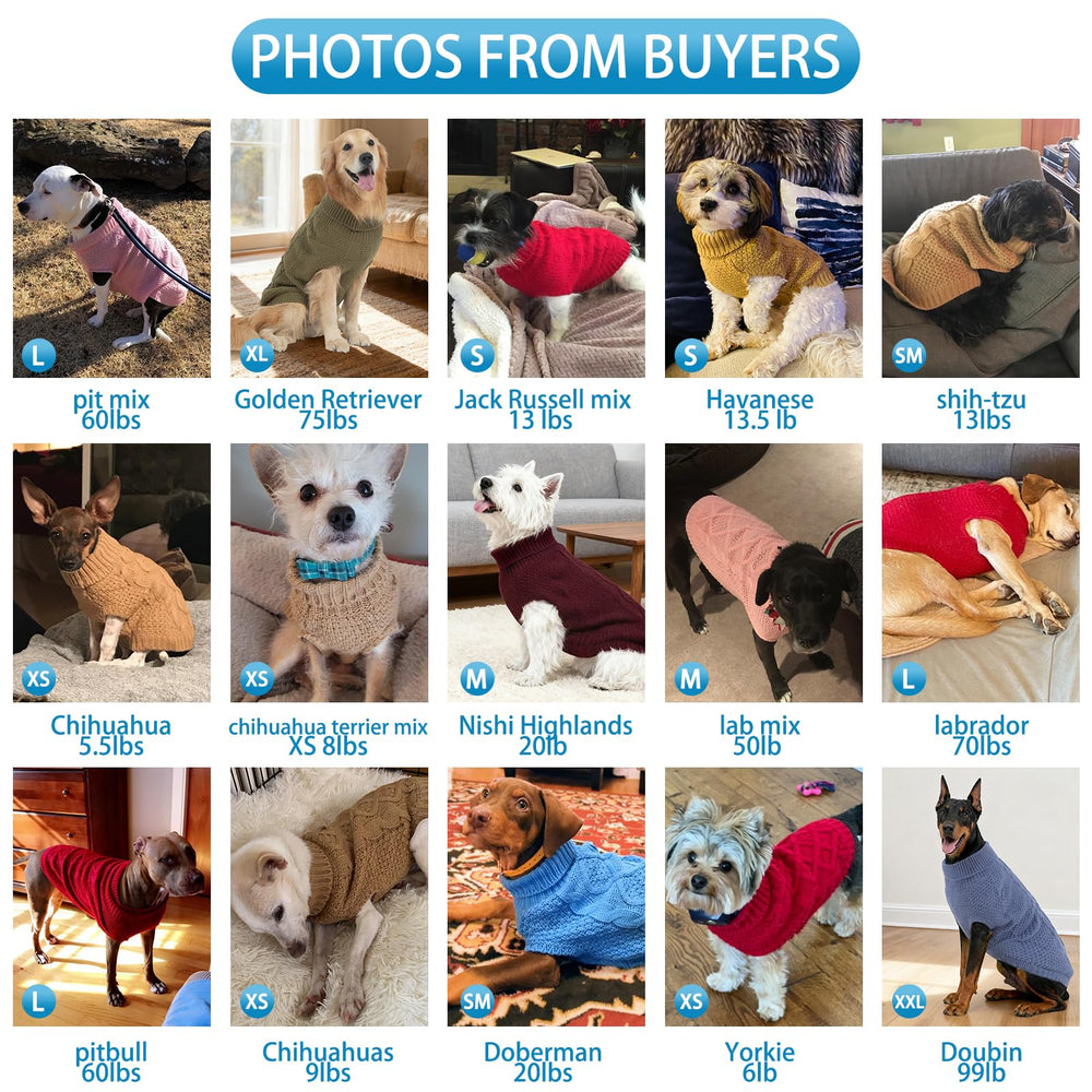 Mihachi turtleneck dog sweater color-variants, 19 colors to fit personality.
