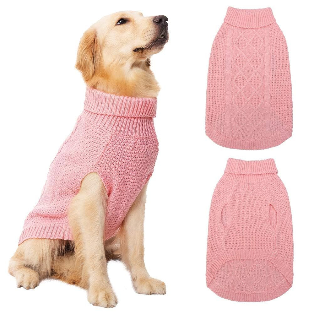 Mihachi turtleneck dog sweater front view warms during chilly walks