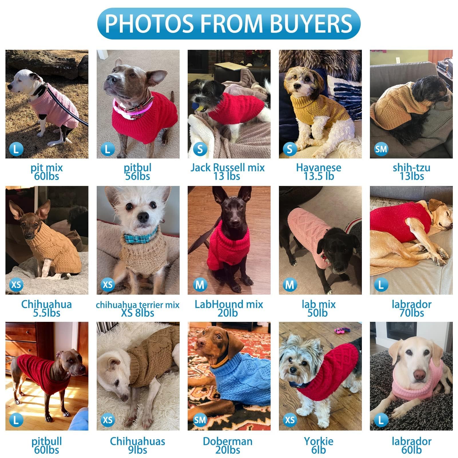 Mihachi Turtleneck Dog Sweater size chart helps you pick the right fit.