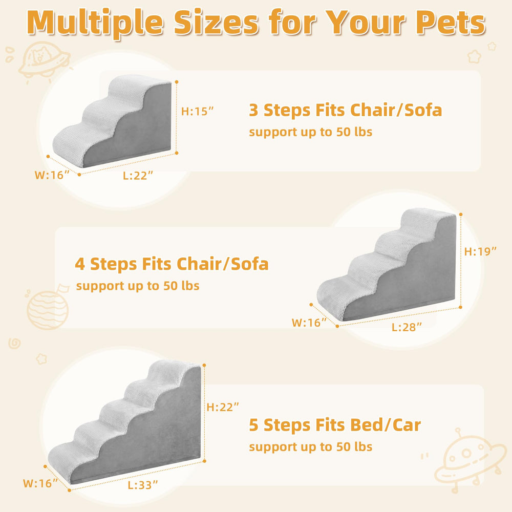 MIHIKK dog stairs foam-closeup highlights high-density foam firmness supporting joints.