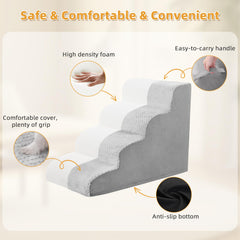 MIHIKK dog stairs-multi-size-design demonstrates 3, 4, and 5-step options.