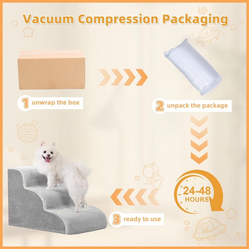 MIHIKK dog stairs removable washable cover simplifies cleaning.