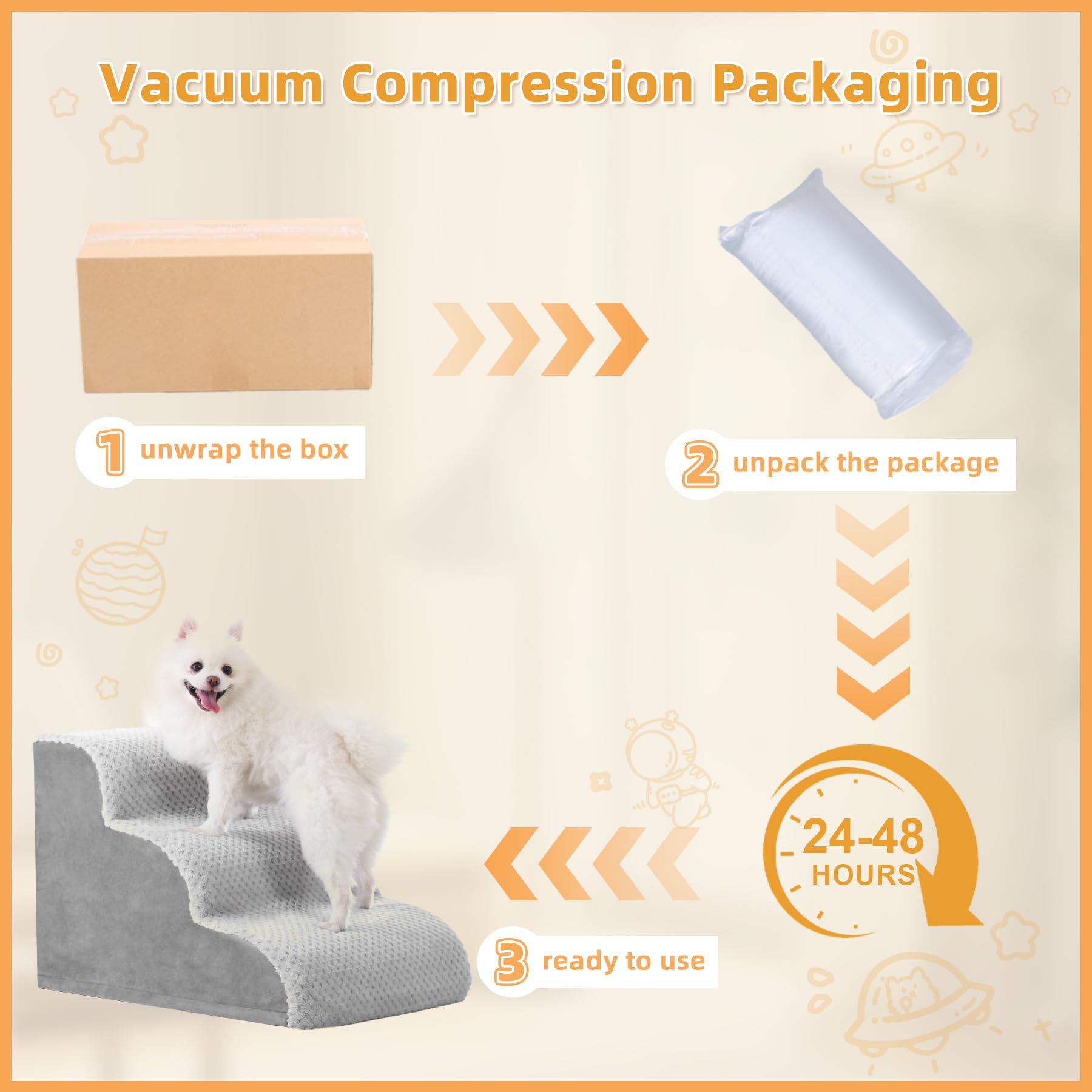 MIHIKK dog stairs-removable-washable-cover proves easy cleaning after paws.