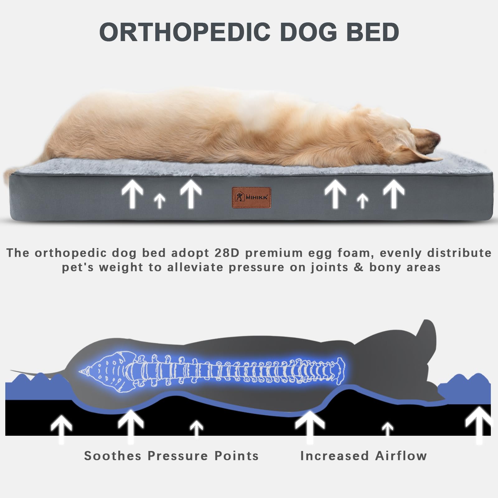 MIHIKK orthopedic egg-crate foam supports joints for comfortable lounging.