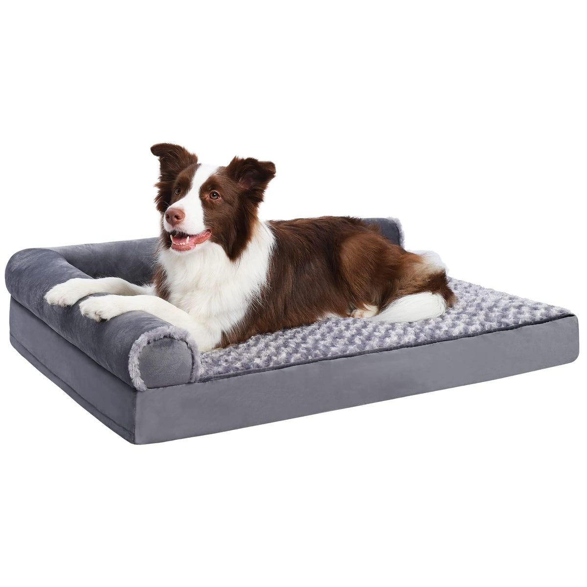 MIHIKK orthopedic dog couch bed in L-shape offering supportive lounging for pets