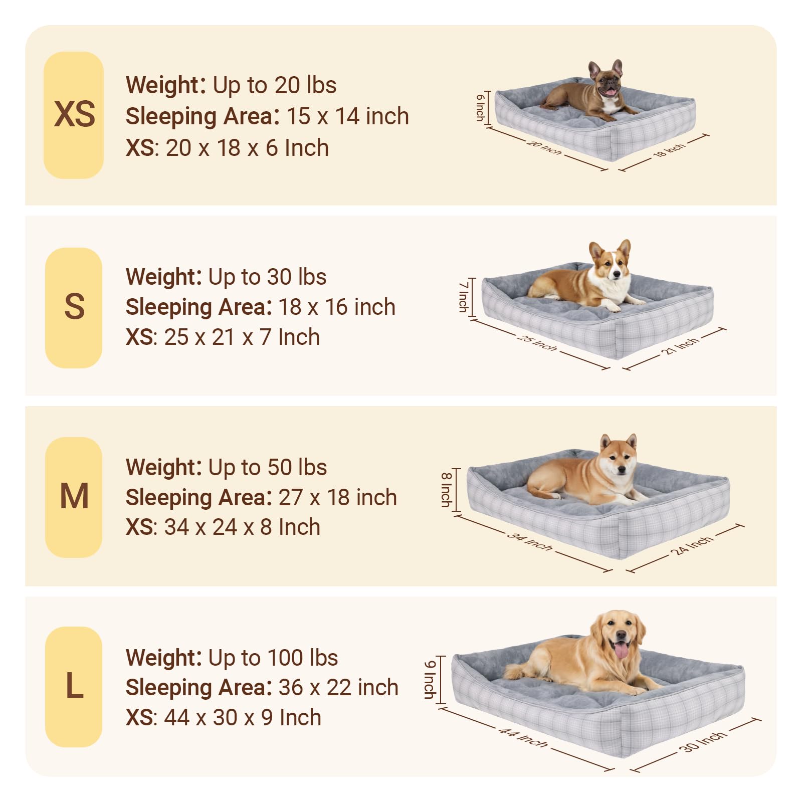 MIHIKK rectangle dog bed close-up of soft fabric texture for year-round comfort.