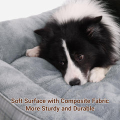 MIHIKK rectangle dog bed gray anti-slip bottom helps keep it in place.