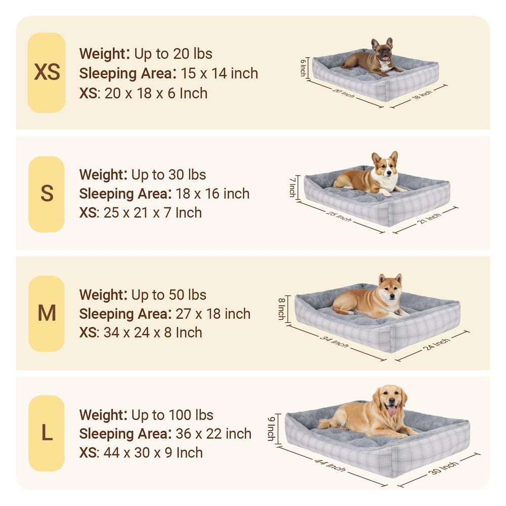 MIHIKK rectangle dog bed gray close-up of cozy fabric and machine-washable design.