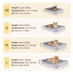 MIHIKK rectangle dog bed gray close-up of cozy fabric and machine-washable design.