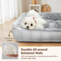 MIHIKK rectangle dog bed side view highlights space-saving design for couches