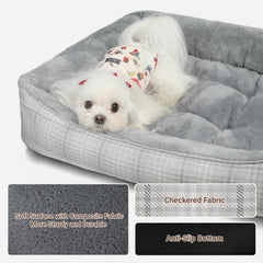 MIHIKK rectangle dog bed soft fabric closeup emphasizes plush comfort