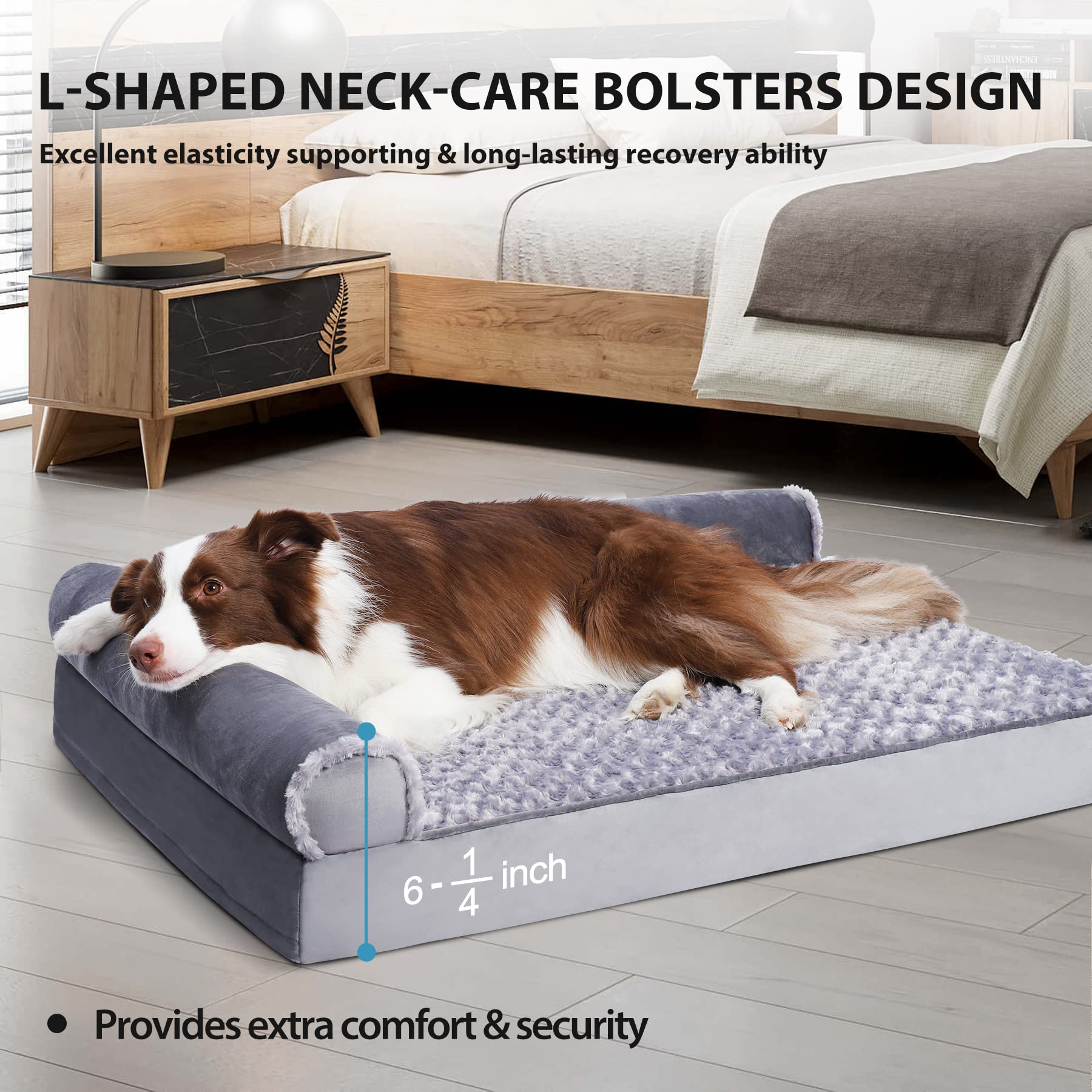 MIHIKK dog bed with waterproof layer detail keeps filling dry during spills