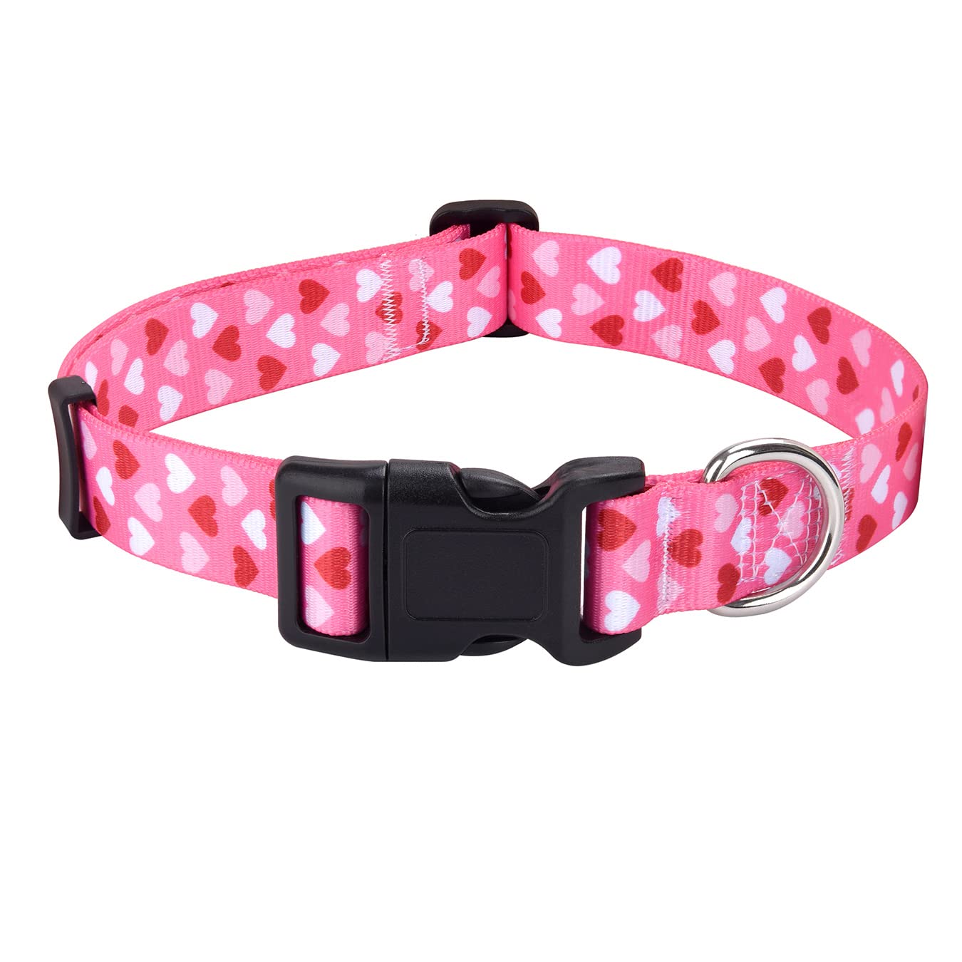 Mihqy dog collar pink heart hero design for everyday wear